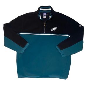 Reebok NFL Philadelphia Eagles Football Fleece Quarter Zip Jumper Mens XL